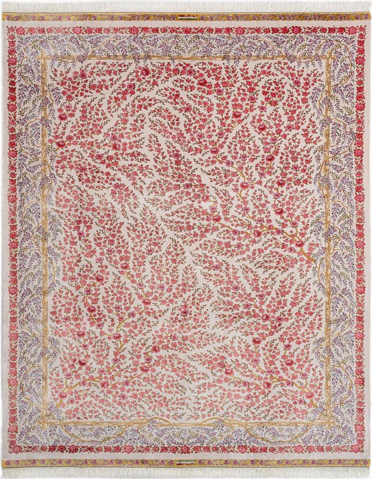 Detail image of  6' 7 x 9' 10 Ghom Design Rug