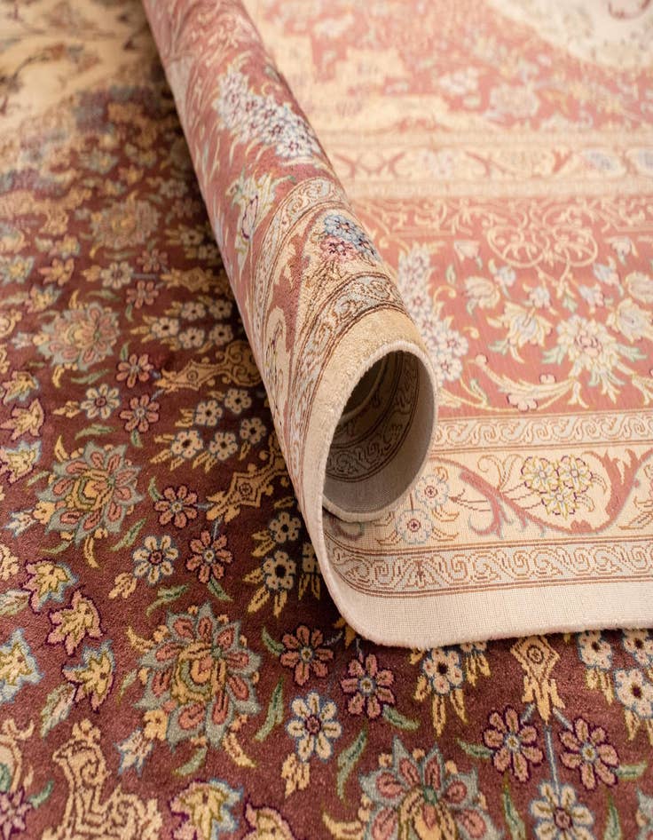 Detail image of  8' 3 x 11' 6 Ghom Silk Rug