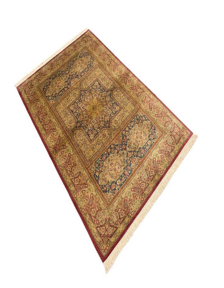 Detail image of  3' 5 x 5' 2 Ghom Silk Rug