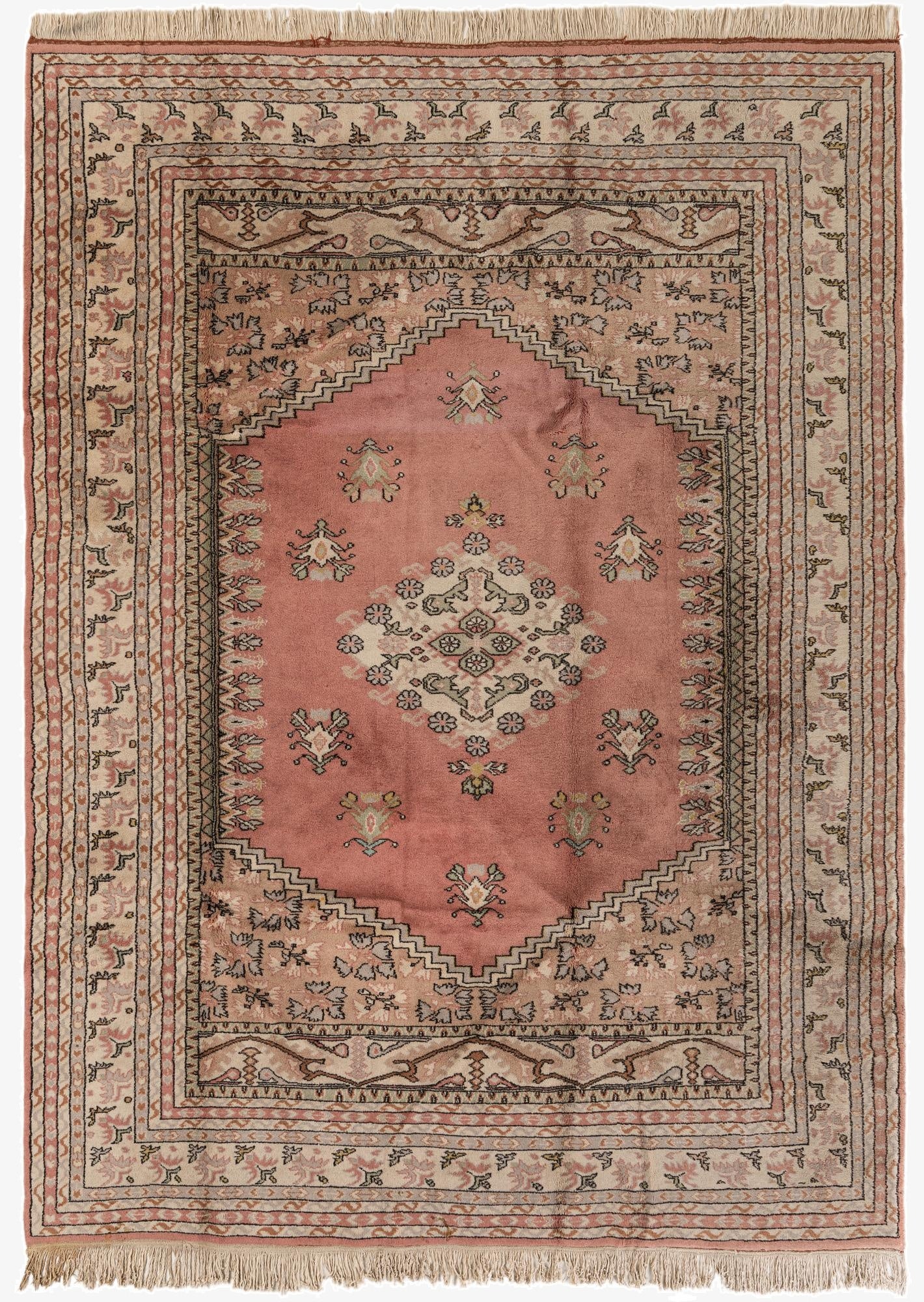  6' 11 x 9' 7  Hand Knotted Hamedan Wool Rug