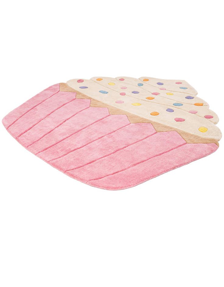 Detail image of  5' 4 x 6' 1 Happy Rugs Cupcake Wool