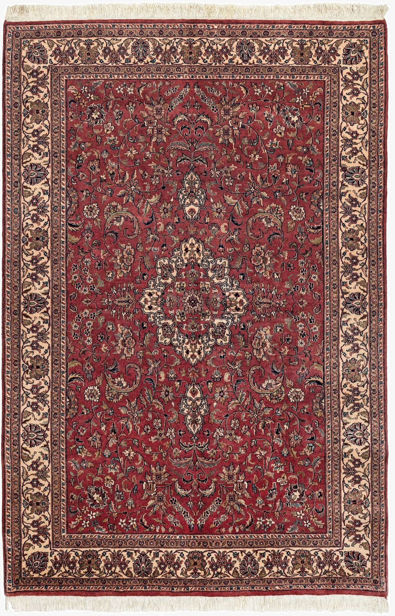  5' 7 x 8' 2  Hand Knotted Isfahan Wool Rug