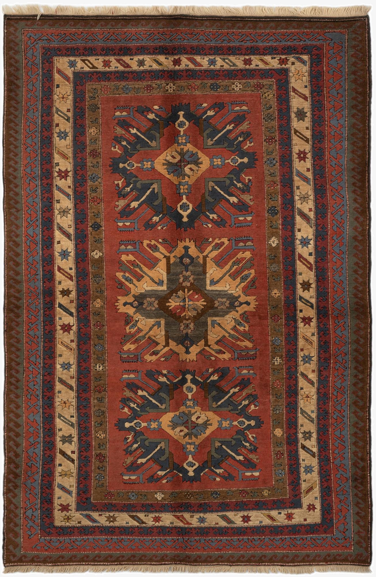  5' 2 x 7' 10  Hand Knotted Kars Wool Rug
