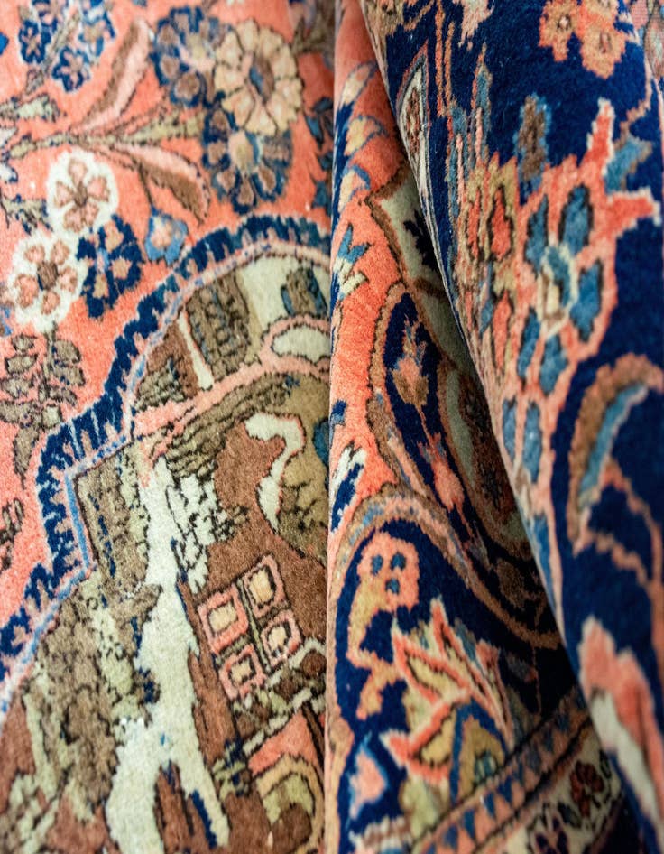 Detail image of  4' 3 x 6' 6  Hand Knotted Kashan Persian Wool Rug