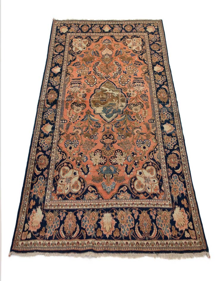 Detail image of  4' 3 x 6' 6  Hand Knotted Kashan Persian Wool Rug