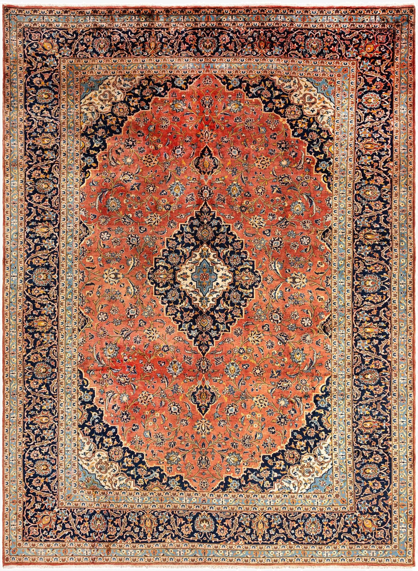  9' 11 x 13' 2 Kashan Wool Rug