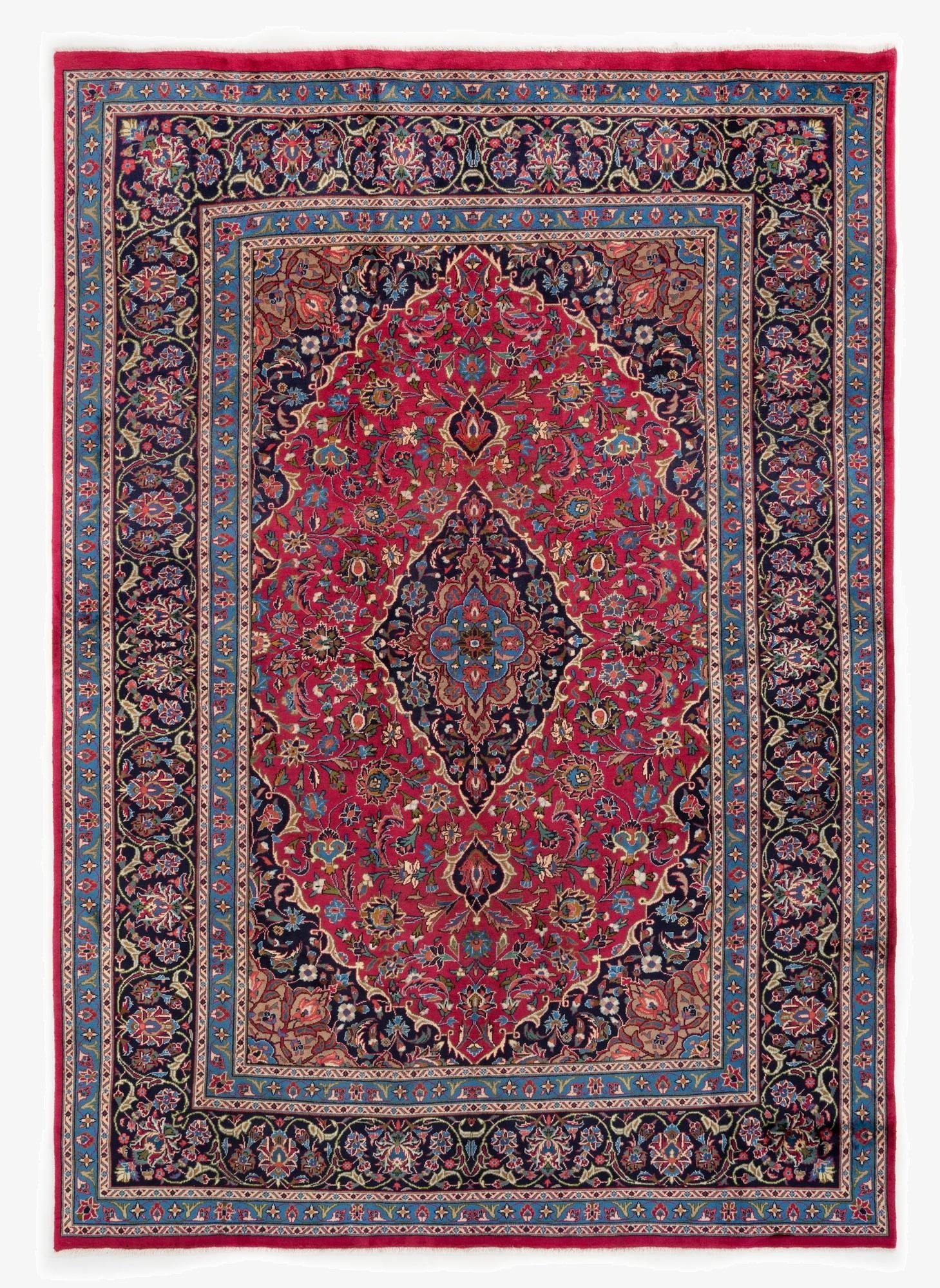  7' 9 x 10' 10 Kashan Wool Rug