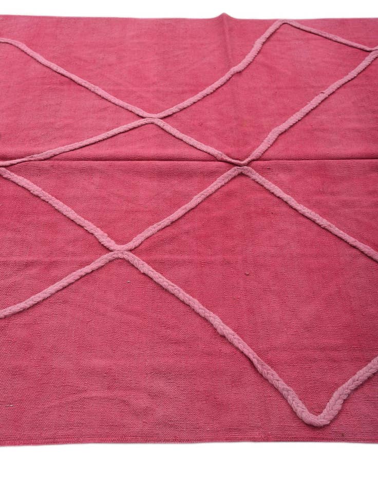 Detail image of  5' 7 x 8'  Hand Woven Kilim Modern Wool Rug