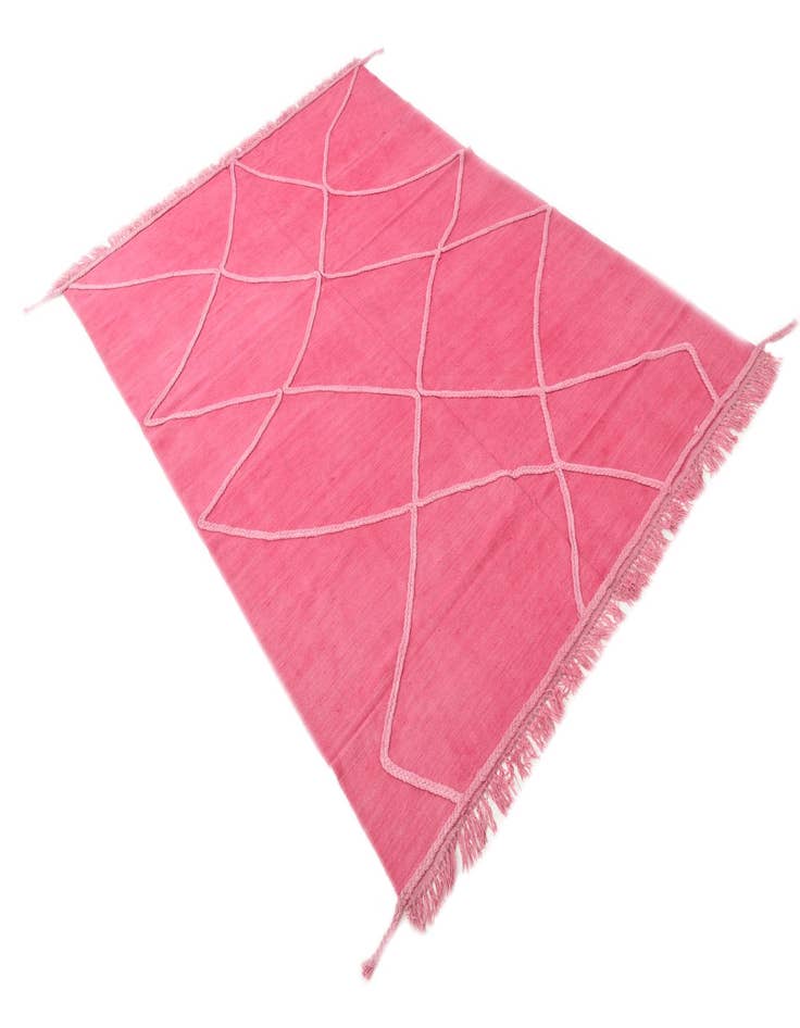 Detail image of  5' 6 x 8'  Hand Woven Kilim Modern Wool Rug