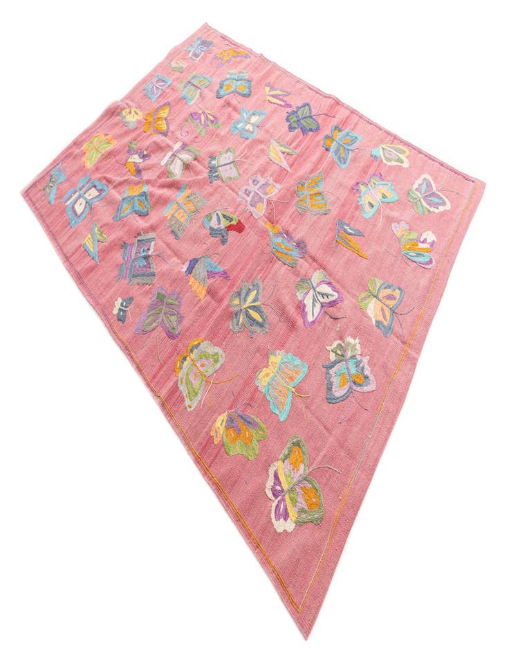 Detail image of  5' 6 x 7' 7  Hand Woven Kilim Suzani Wool Rug