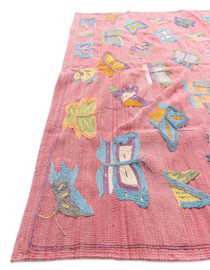 Detail image of  5' 6 x 7' 7  Hand Woven Kilim Suzani Wool Rug