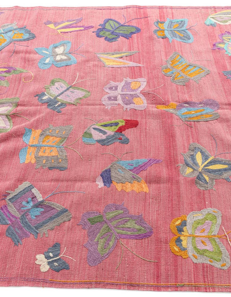 Detail image of  5' 6 x 7' 7  Hand Woven Kilim Suzani Wool Rug