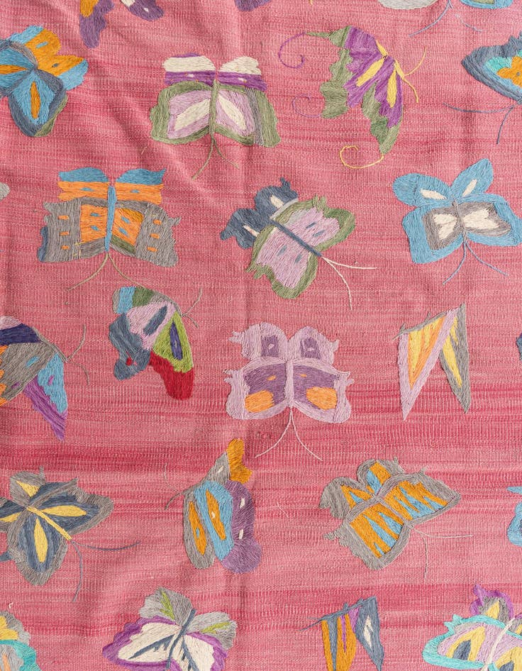 Detail image of  5' 6 x 7' 7  Hand Woven Kilim Suzani Wool Rug