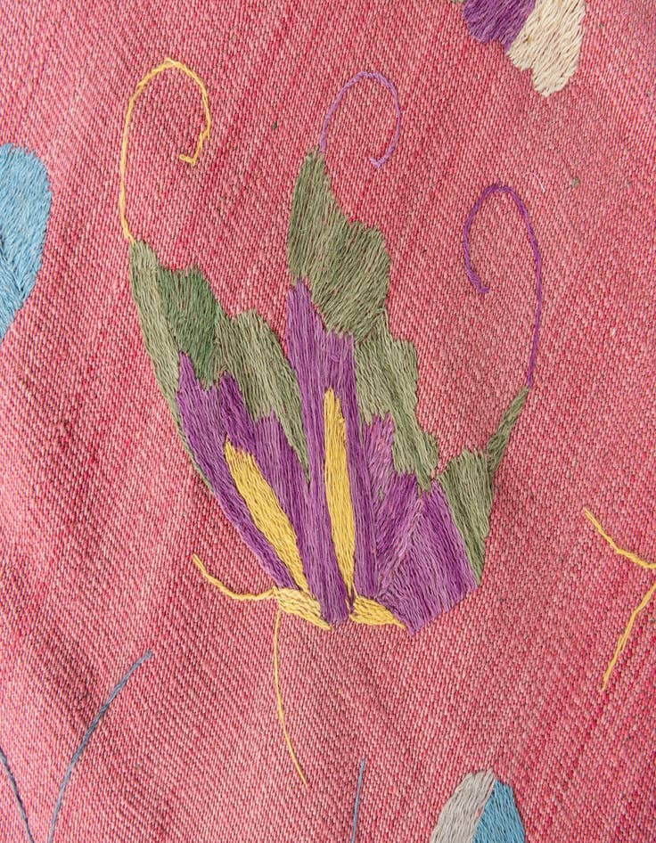 Detail image of  5' 6 x 7' 7  Hand Woven Kilim Suzani Wool Rug