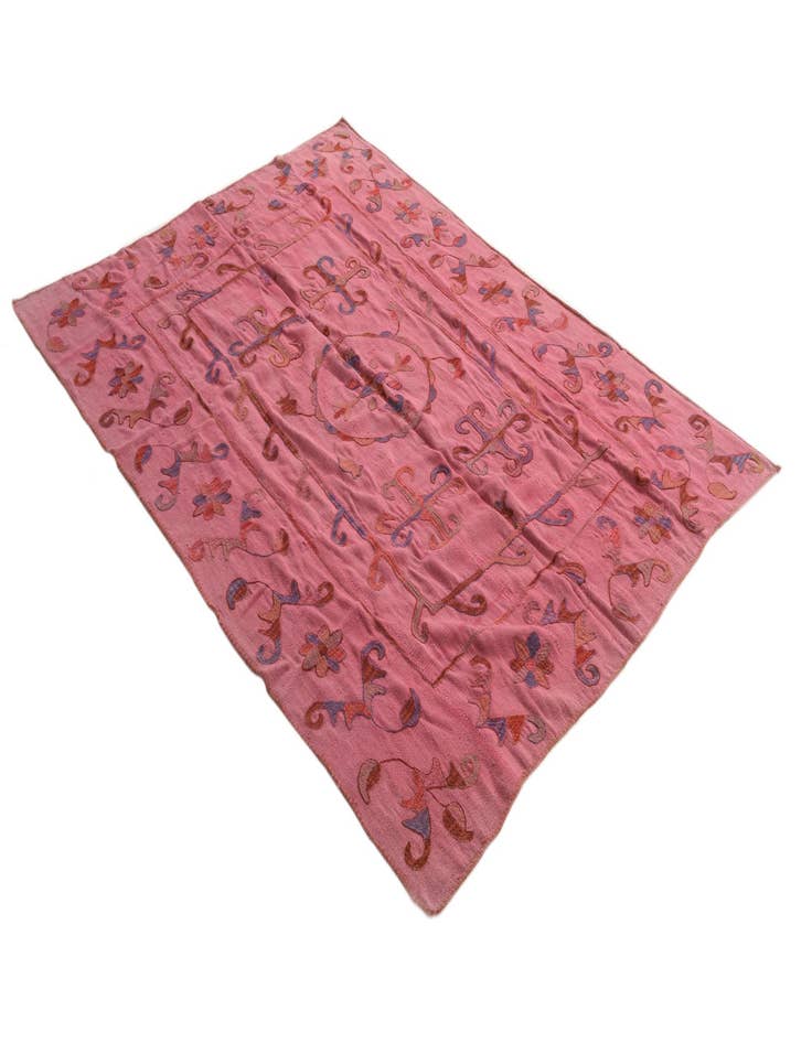 Detail image of  5' 8 x 7' 7  Hand Woven Kilim Suzani Wool Rug