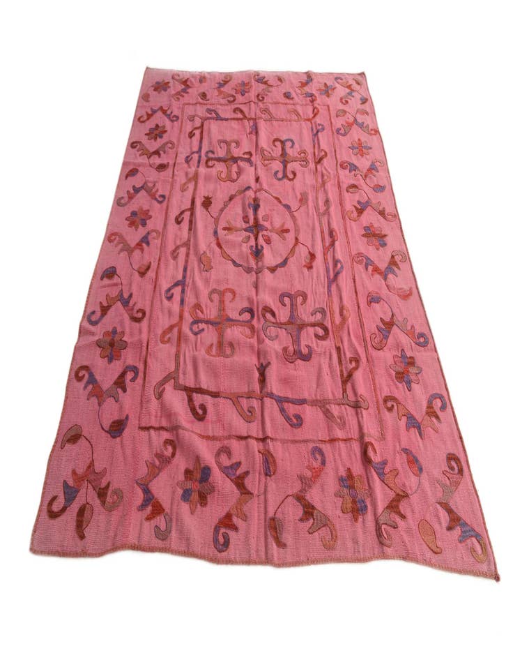 Detail image of  5' 8 x 7' 7  Hand Woven Kilim Suzani Wool Rug