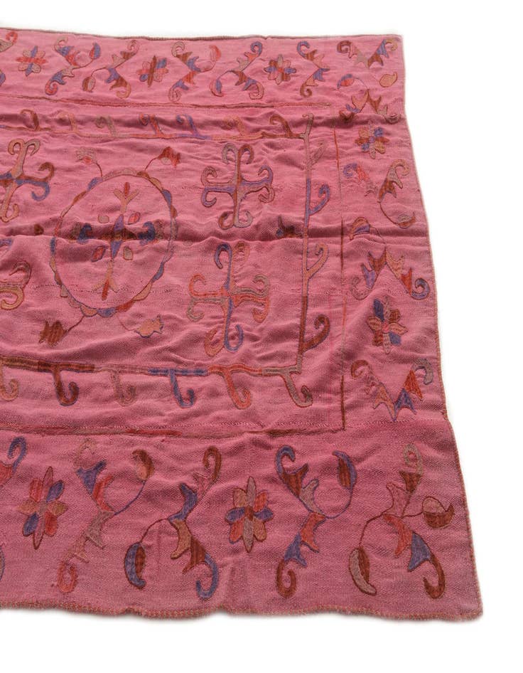 Detail image of  5' 8 x 7' 7  Hand Woven Kilim Suzani Wool Rug