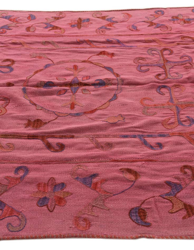 Detail image of  5' 8 x 7' 7  Hand Woven Kilim Suzani Wool Rug