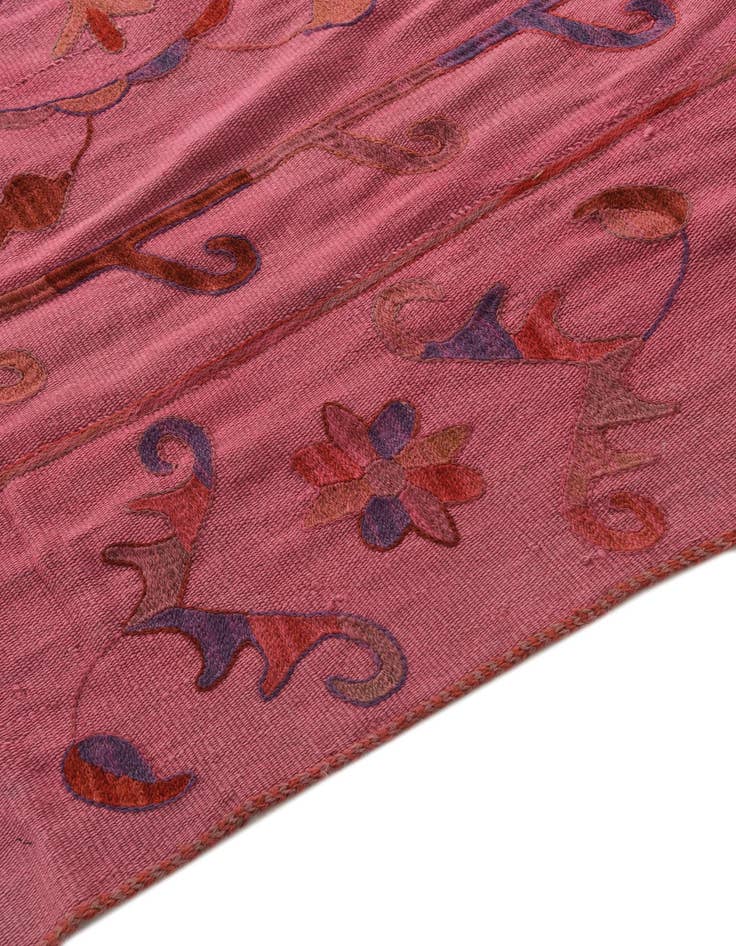 Detail image of  5' 8 x 7' 7  Hand Woven Kilim Suzani Wool Rug