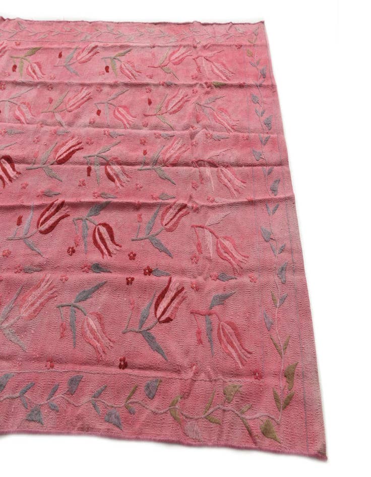Detail image of  5' 3 x 7' 5  Hand Woven Kilim Suzani Wool Rug