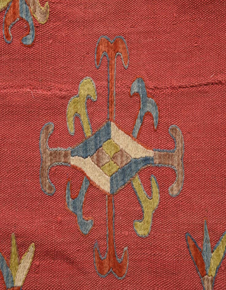 Detail image of  5' 10 x 7'  Hand Woven Kilim Suzani Wool Rug