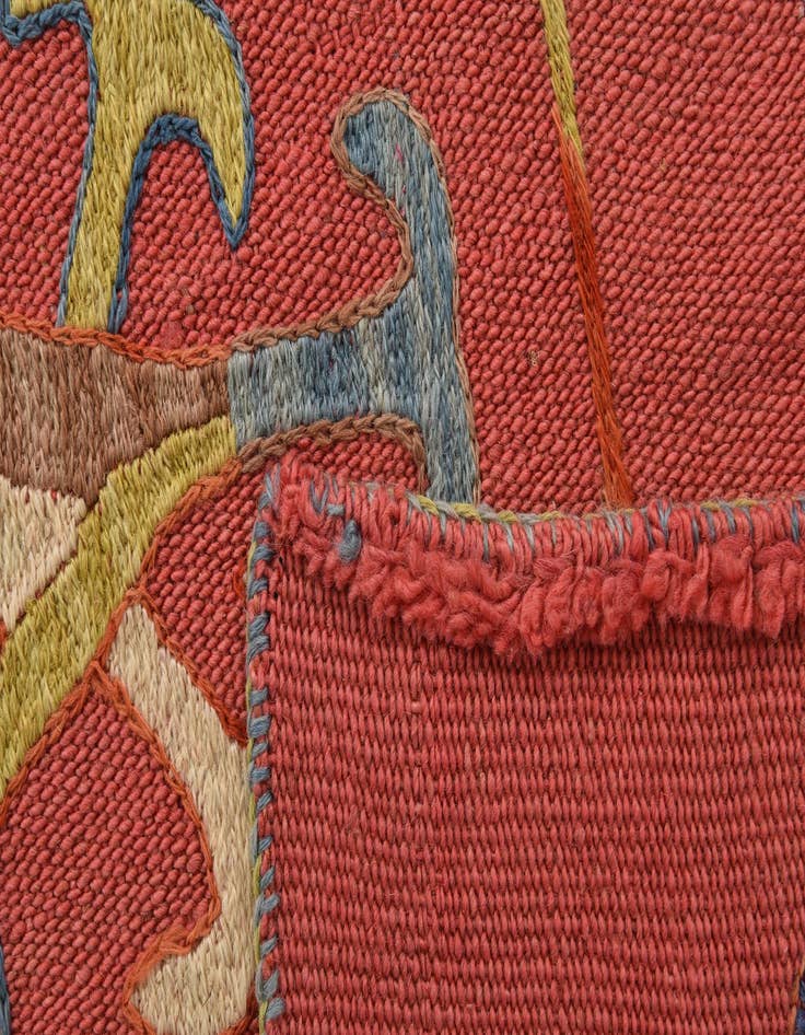 Detail image of  5' 10 x 7'  Hand Woven Kilim Suzani Wool Rug