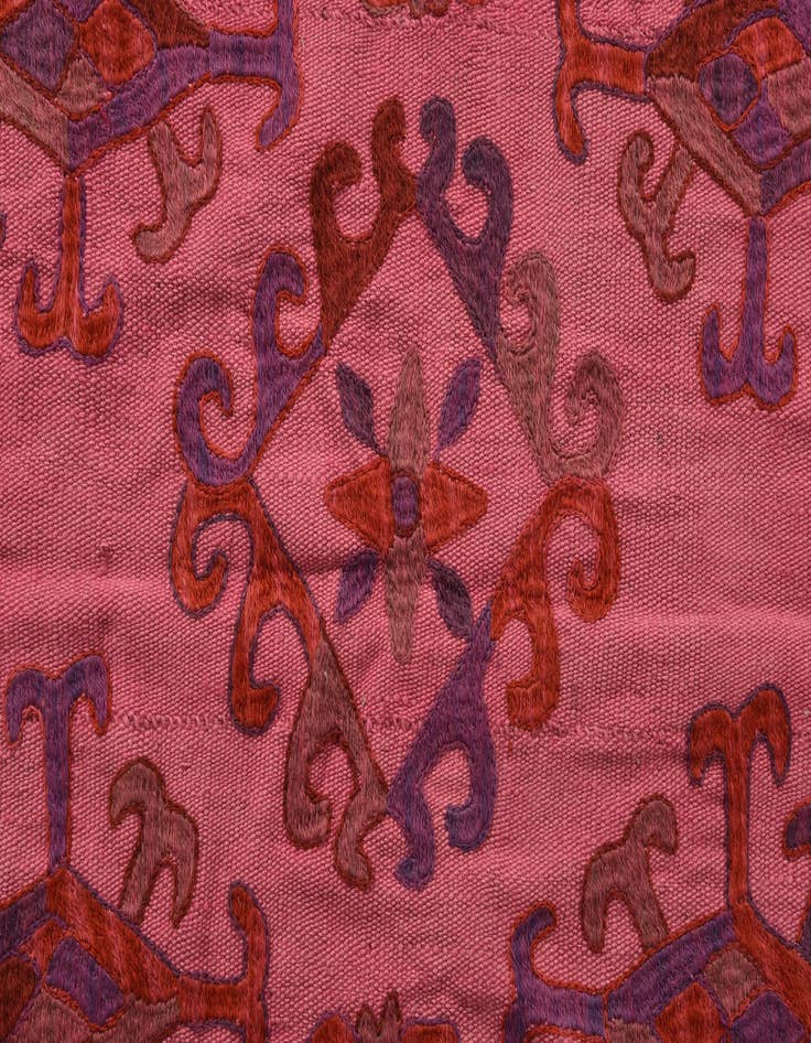 Detail image of  5' x 6' 7  Hand Woven Kilim Suzani Wool Rug