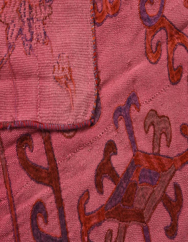 Detail image of  5' x 6' 7  Hand Woven Kilim Suzani Wool Rug