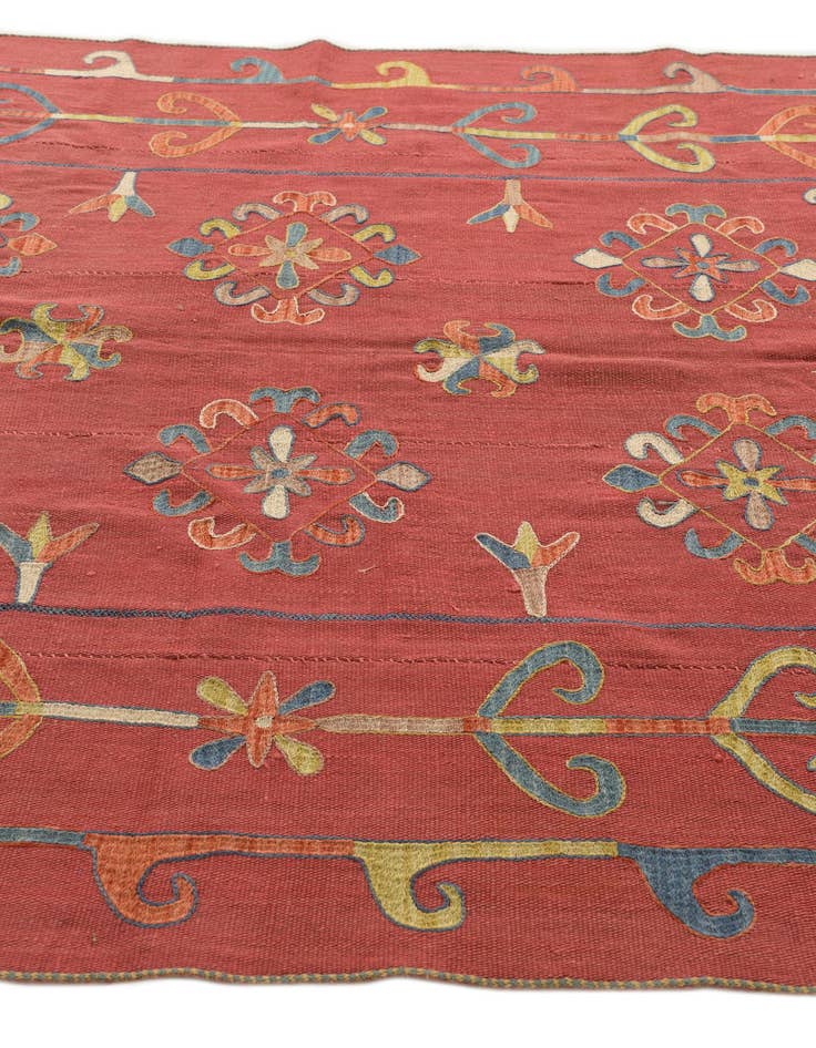 Detail image of  5' 9 x 7' 2  Hand Woven Kilim Suzani Wool Rug