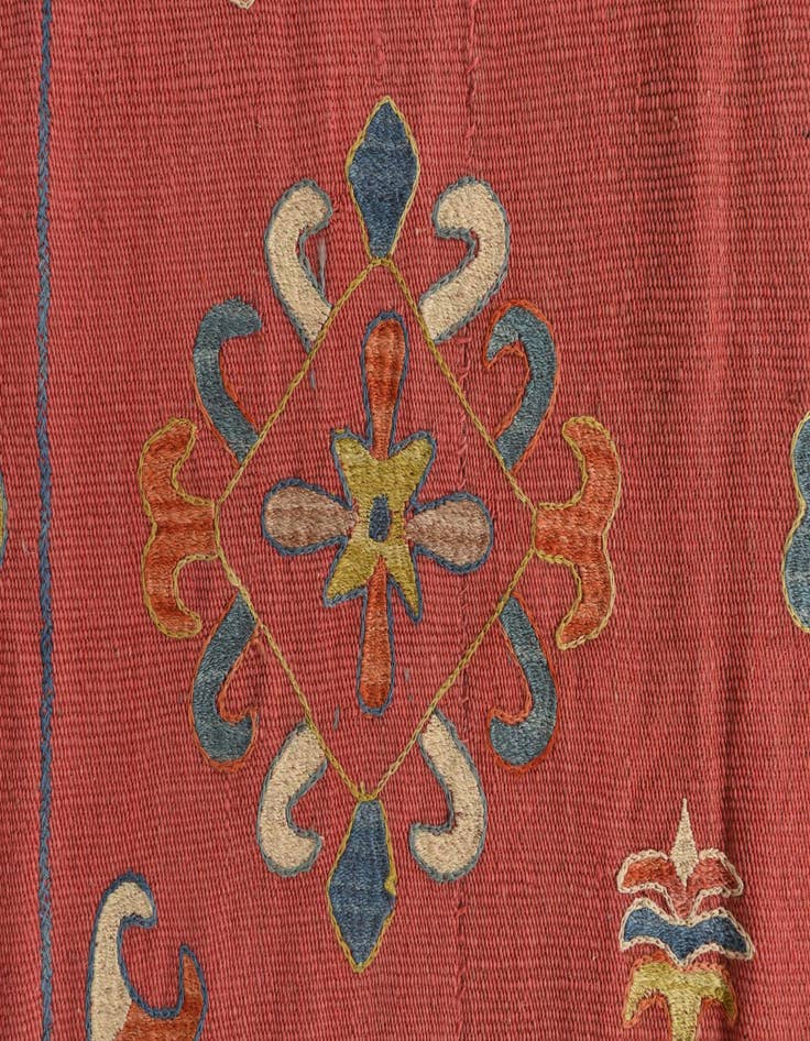 Detail image of  5' 9 x 7' 2  Hand Woven Kilim Suzani Wool Rug