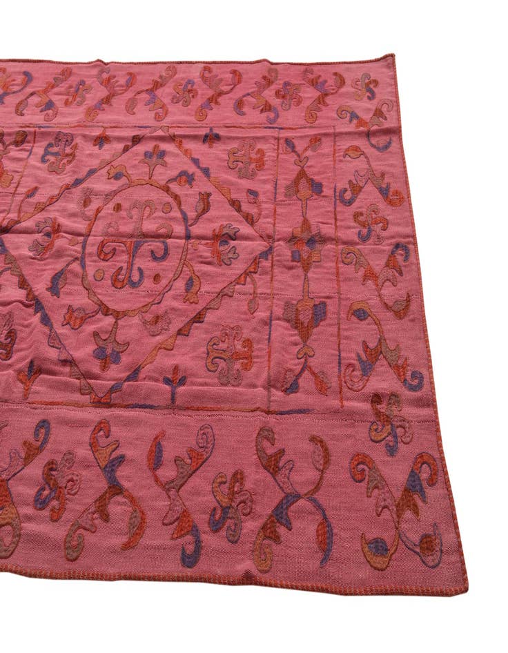 Detail image of  5' 6 x 7' 7  Hand Woven Kilim Suzani Wool Rug