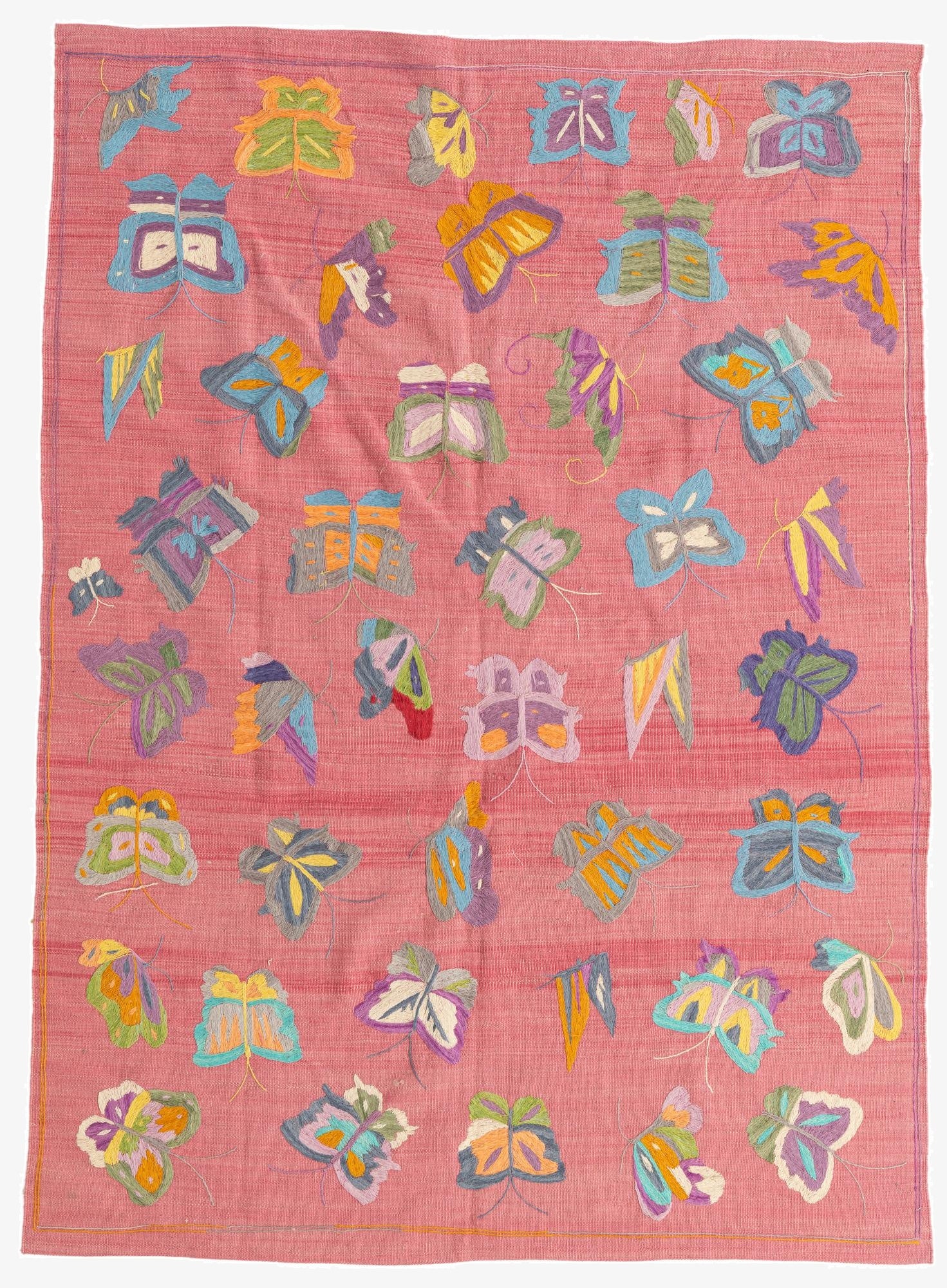  5' 6 x 7' 7  Hand Woven Kilim Suzani Wool Rug