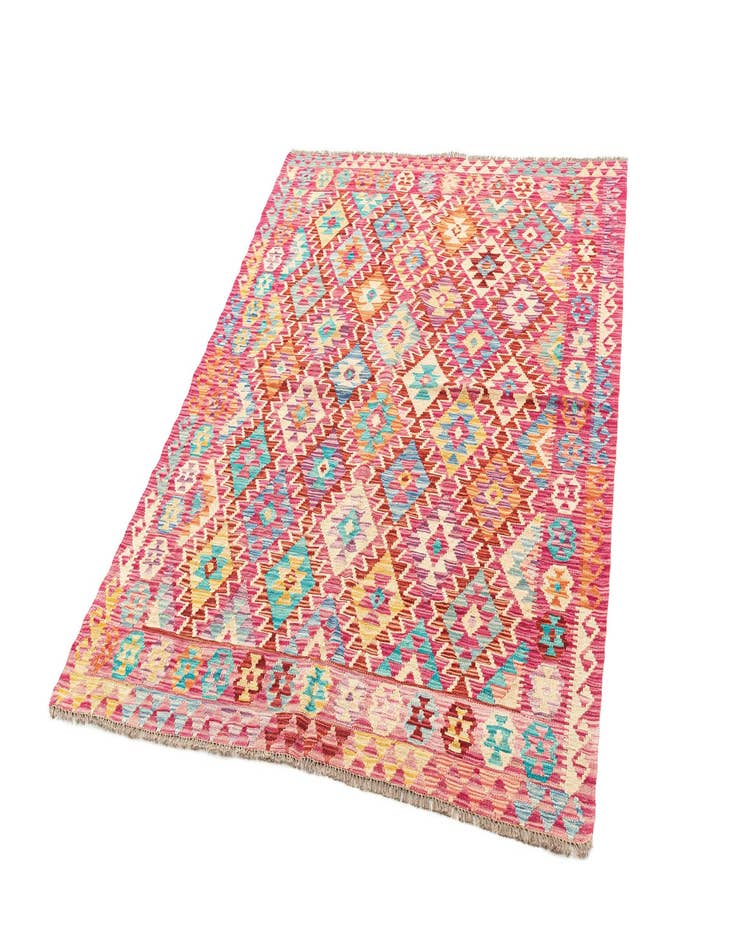 Detail image of  4' 11 x 6' 5  Hand Knotted Marok Kilim Rug