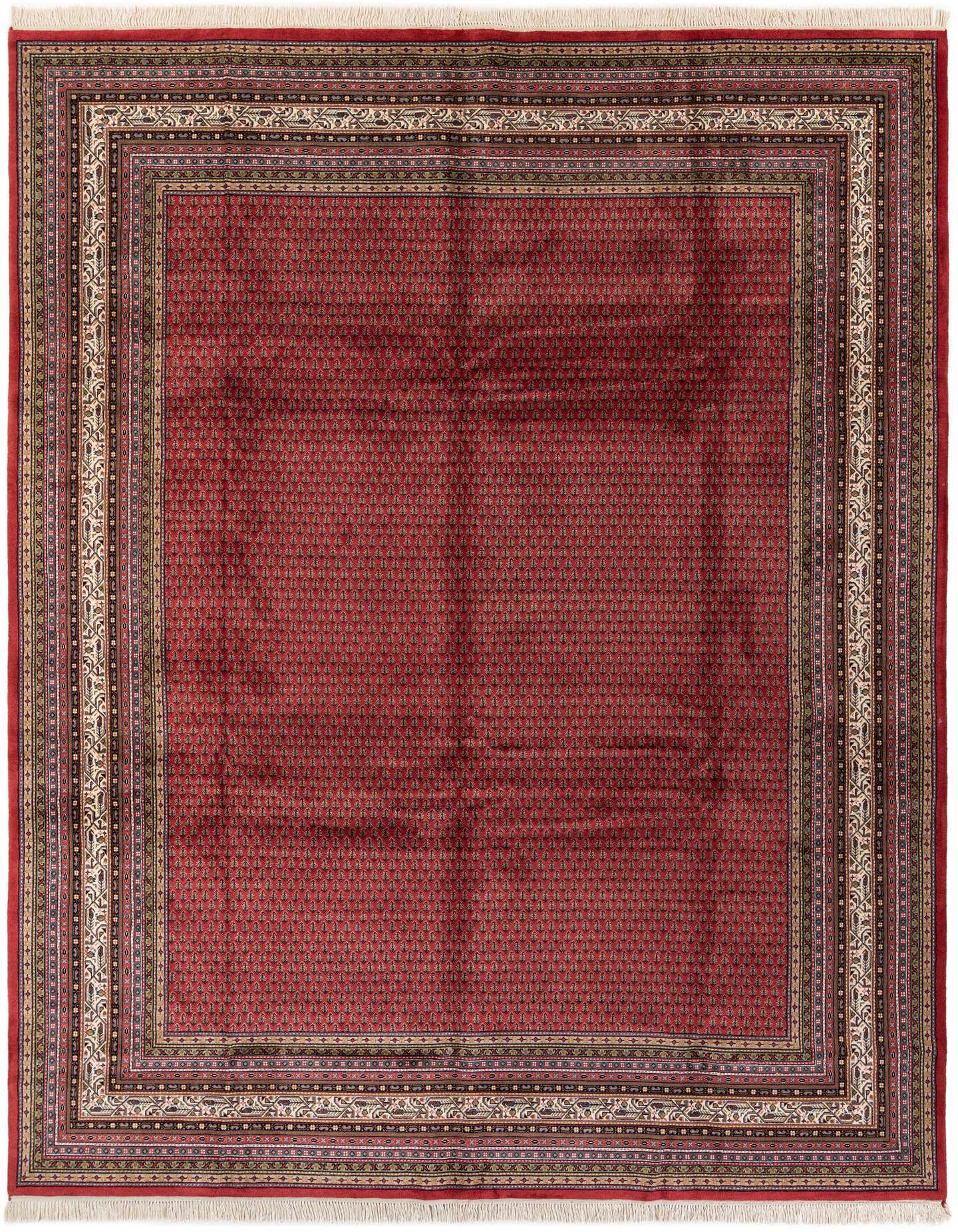 A 10x13 rectangular pink traditional Oriental rug with intricate floral patterns and a multi-layered border.