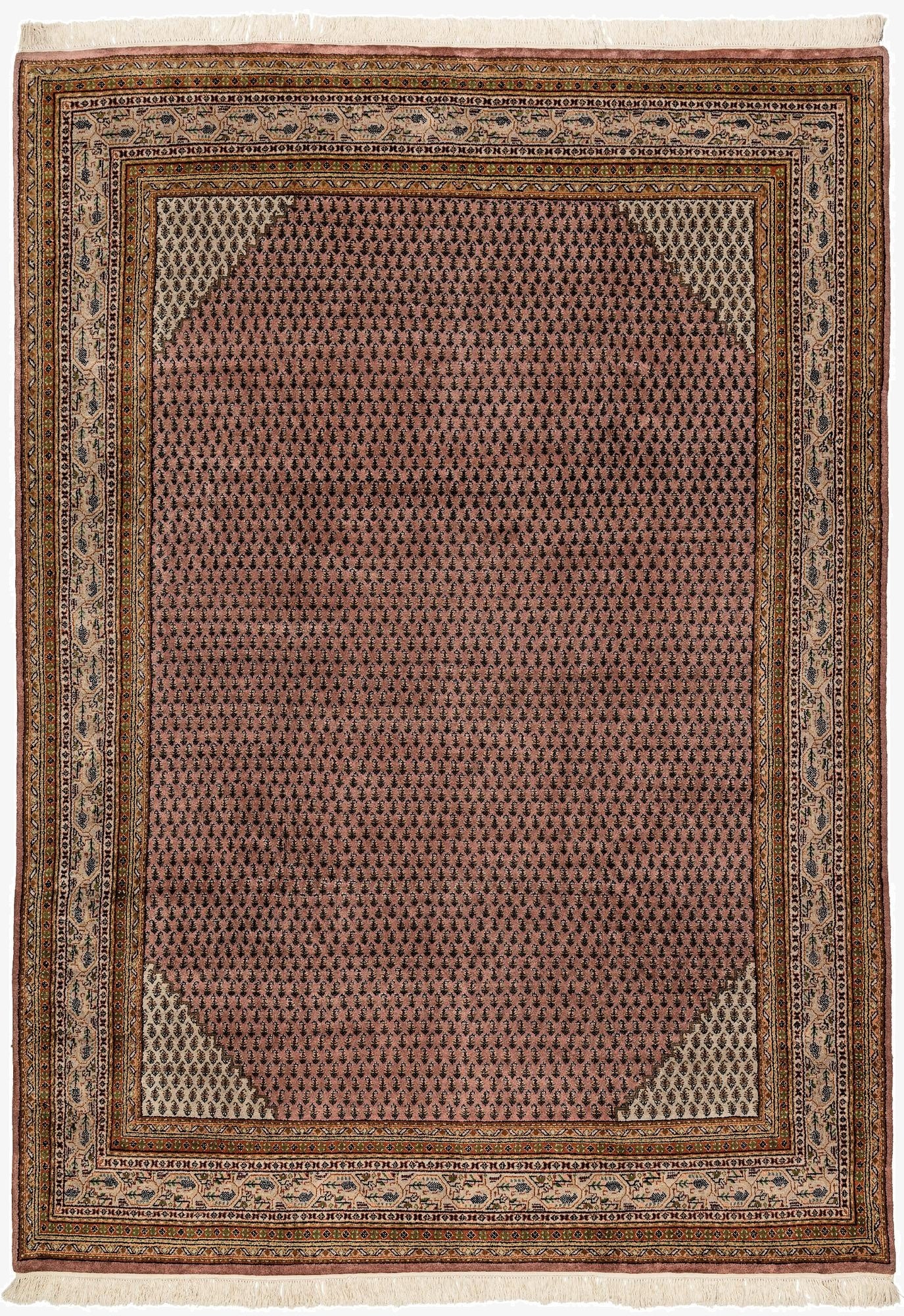  6' 8 x 9' 5  Hand Knotted Mir Wool Rug