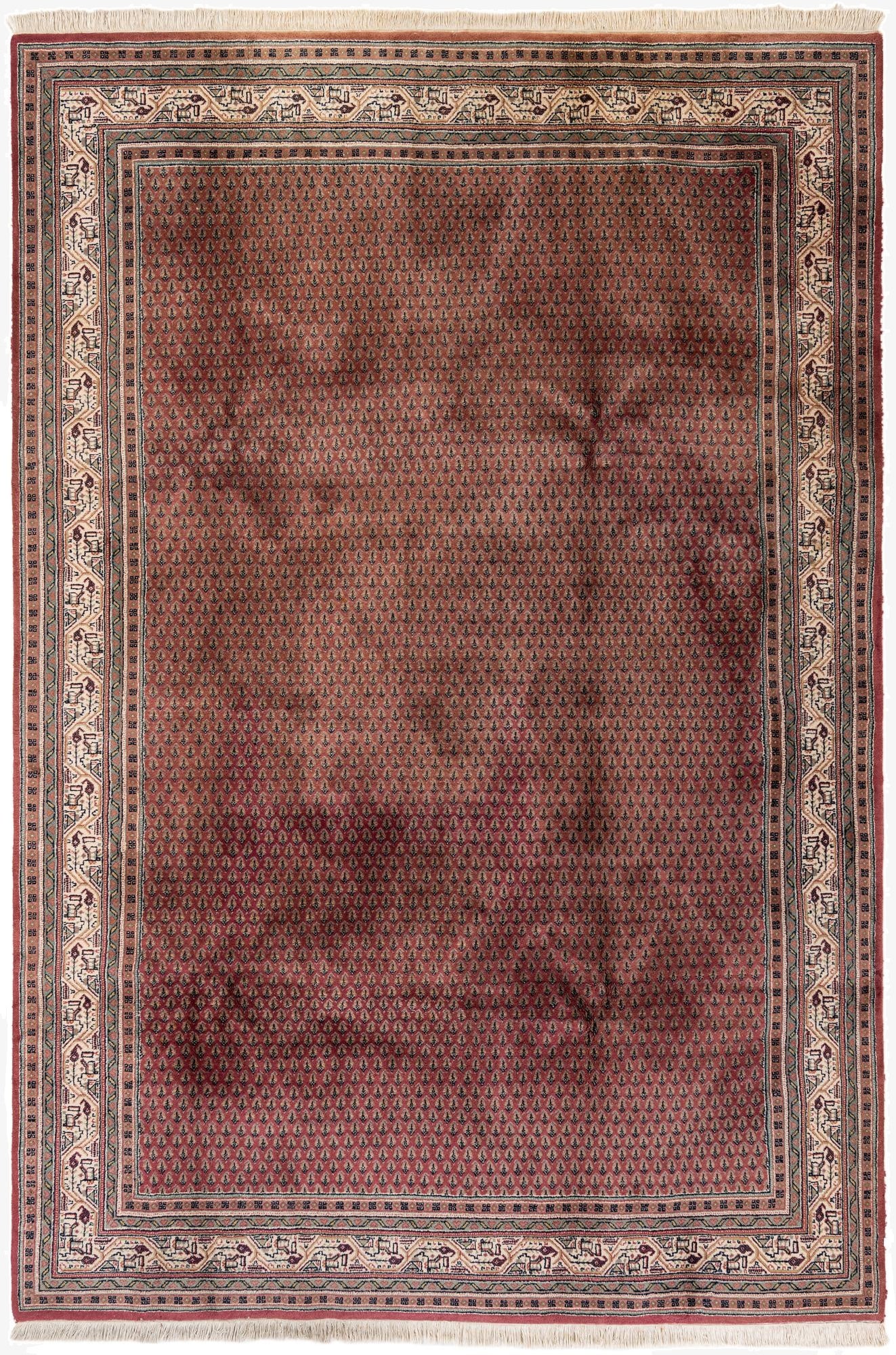 6' 7 x 9' 9  Hand Knotted Mir Wool Rug