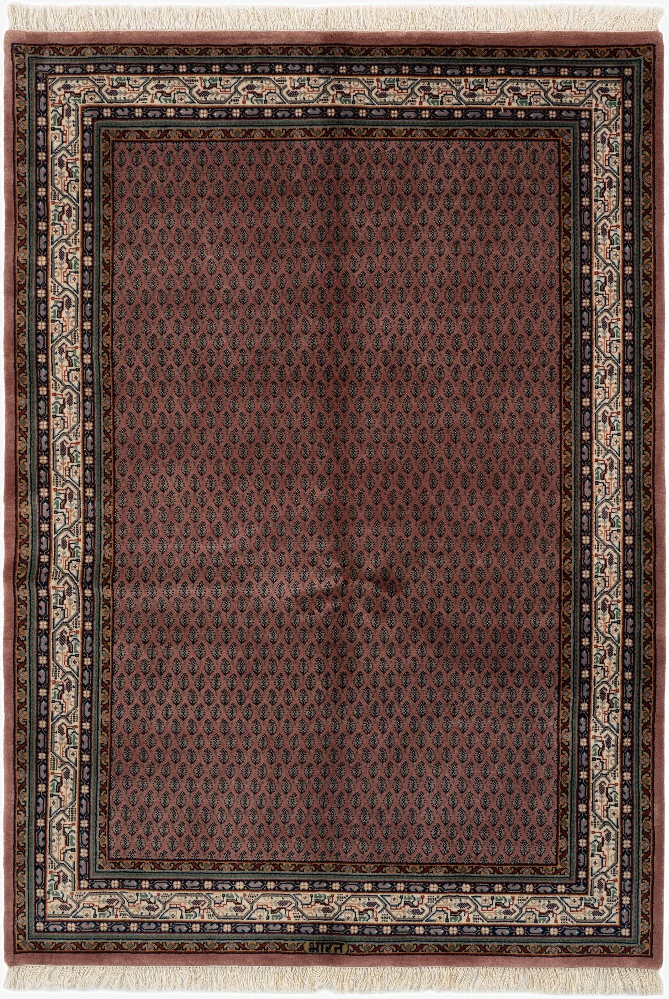  4' 8 x 6' 8  Hand Knotted Mir Wool Rug
