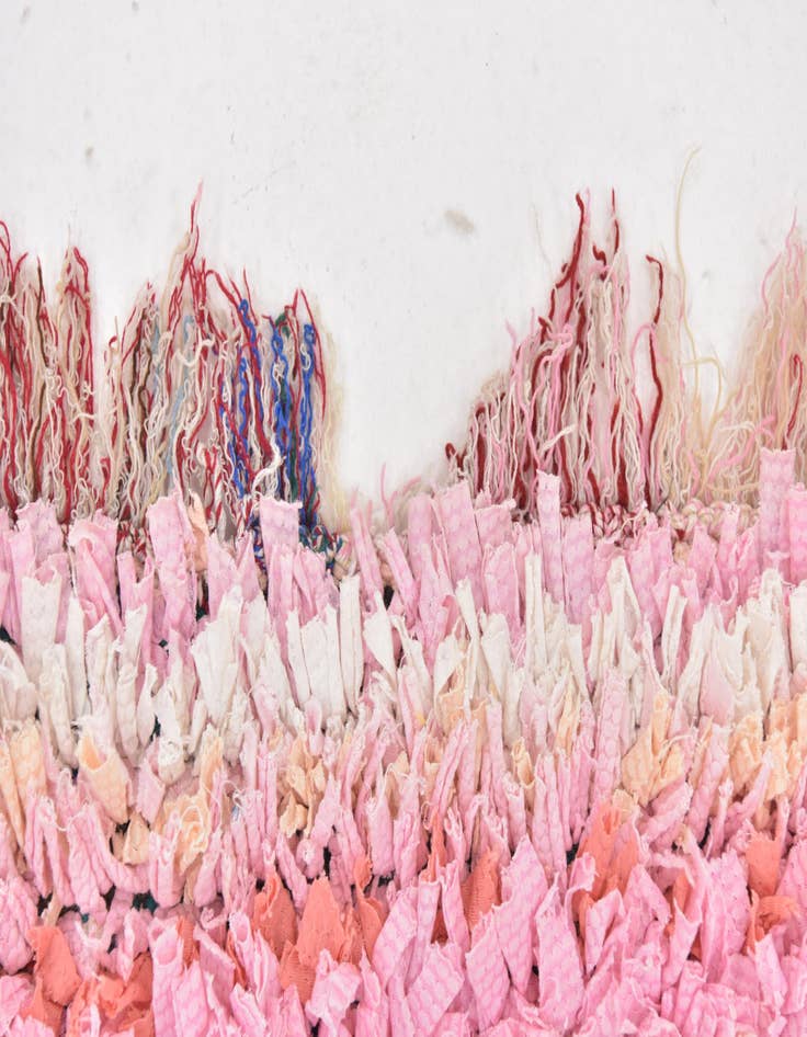 Detail image of  4' 6 x 8'  Hand Knotted Moroccan Wool Rug