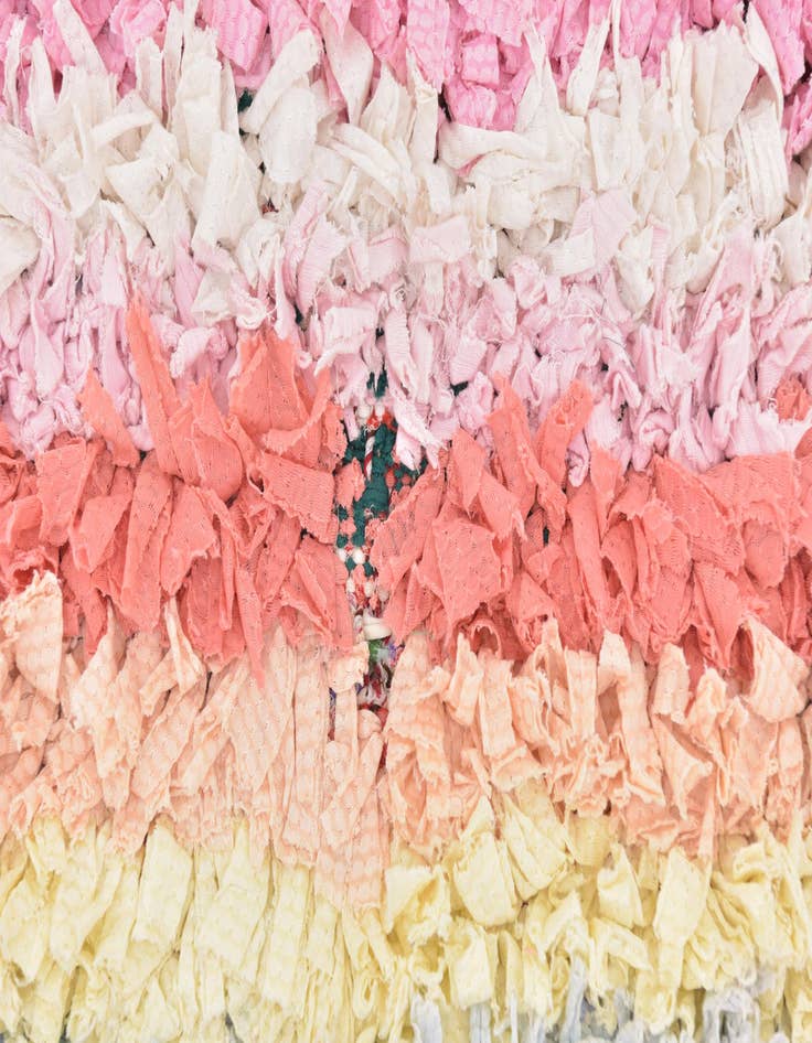 Detail image of  4' 6 x 8'  Hand Knotted Moroccan Wool Rug