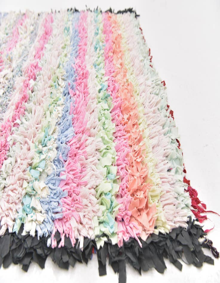 Detail image of  4' 6 x 8'  Hand Knotted Moroccan Wool Rug