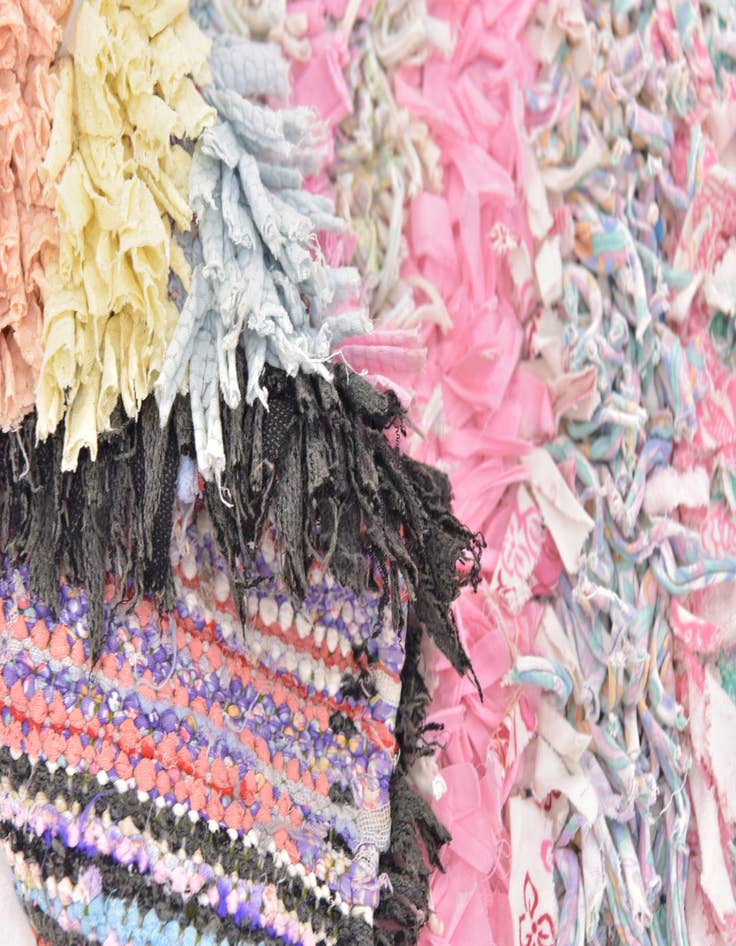 Detail image of  4' 6 x 8'  Hand Knotted Moroccan Wool Rug