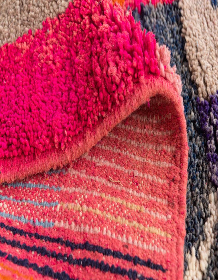 Detail image of  6' 9 x 9' 10  Hand Knotted Moroccan Wool Rug