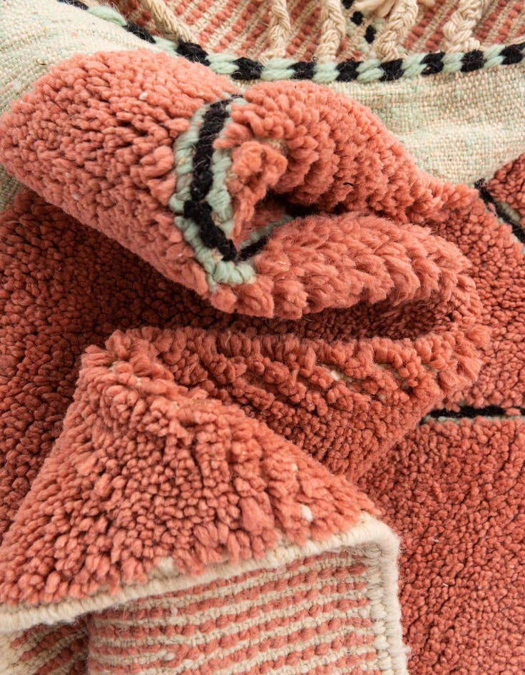 Detail image of  5' 8 x 8'  Hand Knotted Moroccan Wool Rug