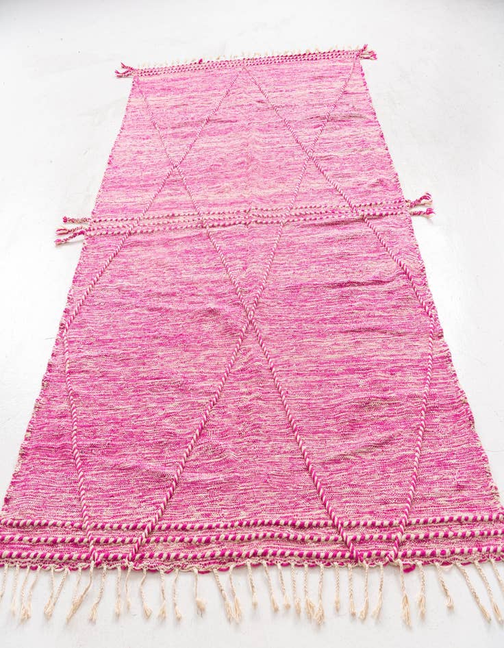 Detail image of  6' 7 x 10'  Hand Knotted Moroccan Wool Rug