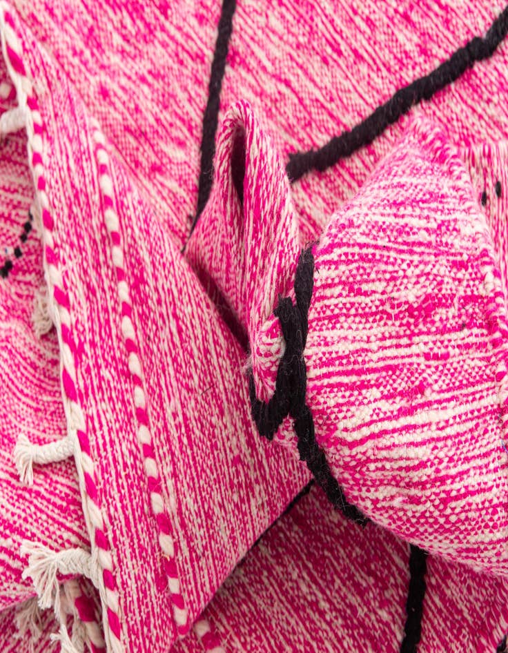 Detail image of  6' 6 x 10' 7  Hand Knotted Moroccan Wool Rug