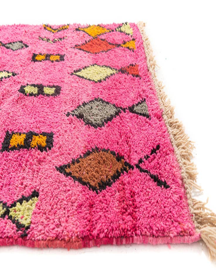 Detail image of  4' 10 x 8' 3  Hand Knotted Moroccan Wool Rug