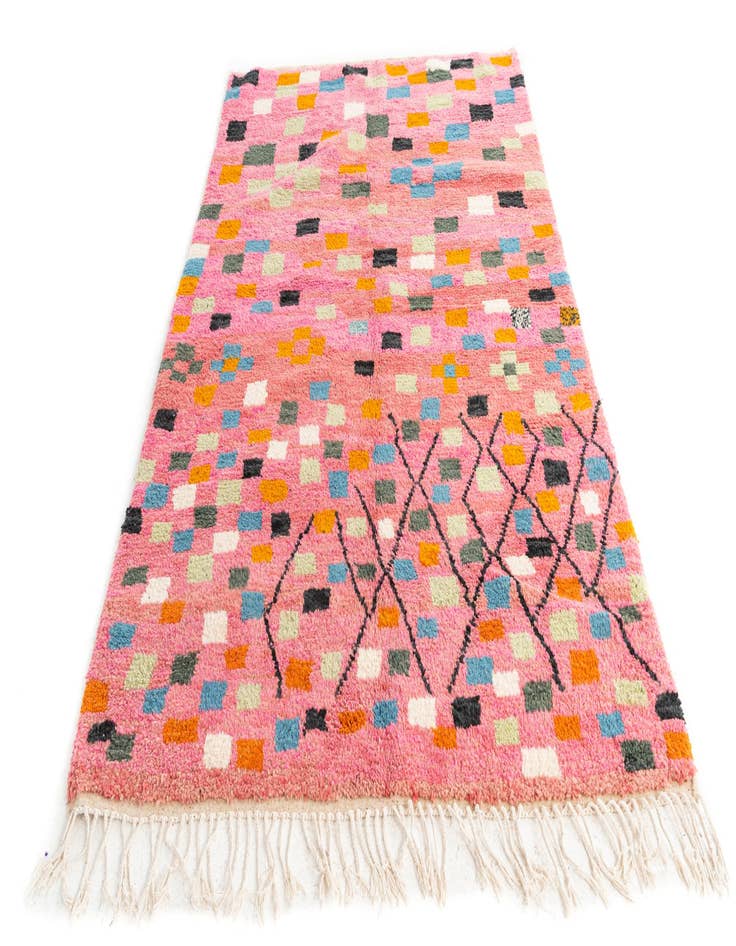 Detail image of  5' 2 x 7' 8  Hand Knotted Moroccan Wool Rug