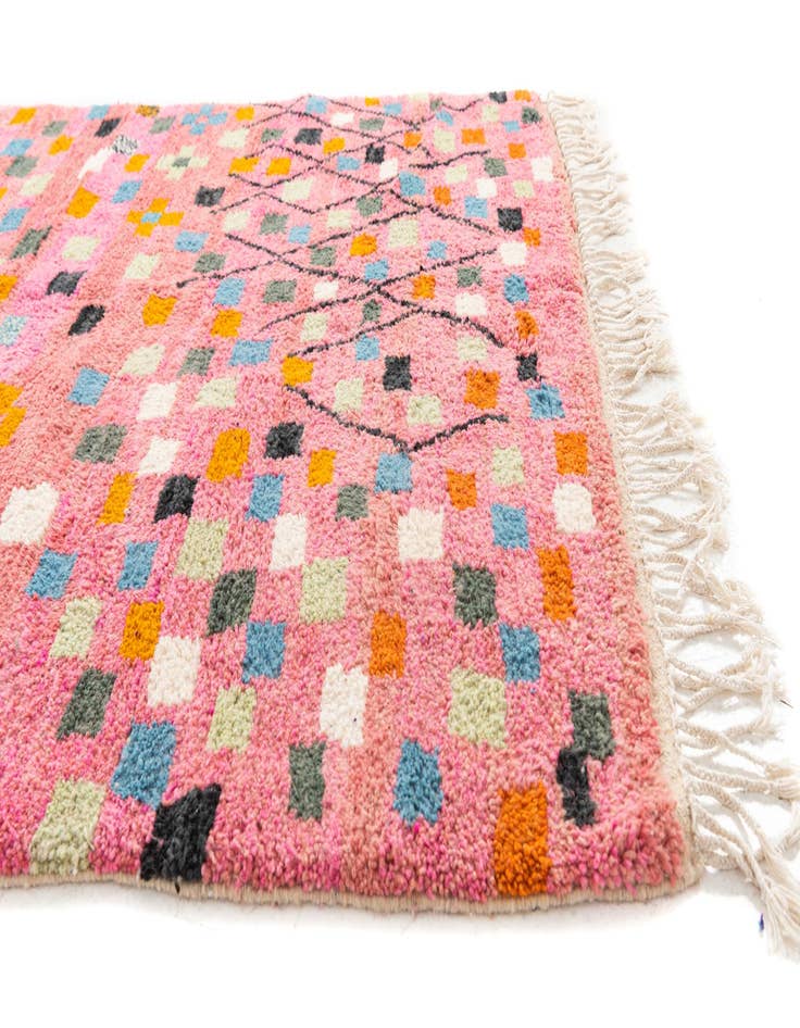 Detail image of  5' 2 x 7' 8  Hand Knotted Moroccan Wool Rug