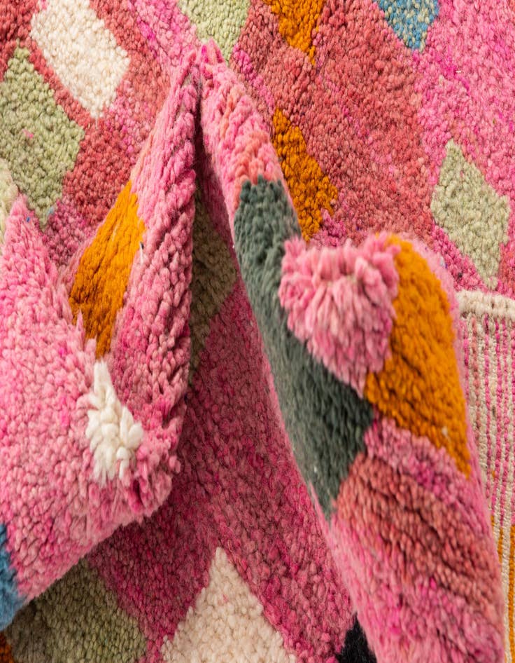 Detail image of  5' 2 x 7' 8  Hand Knotted Moroccan Wool Rug