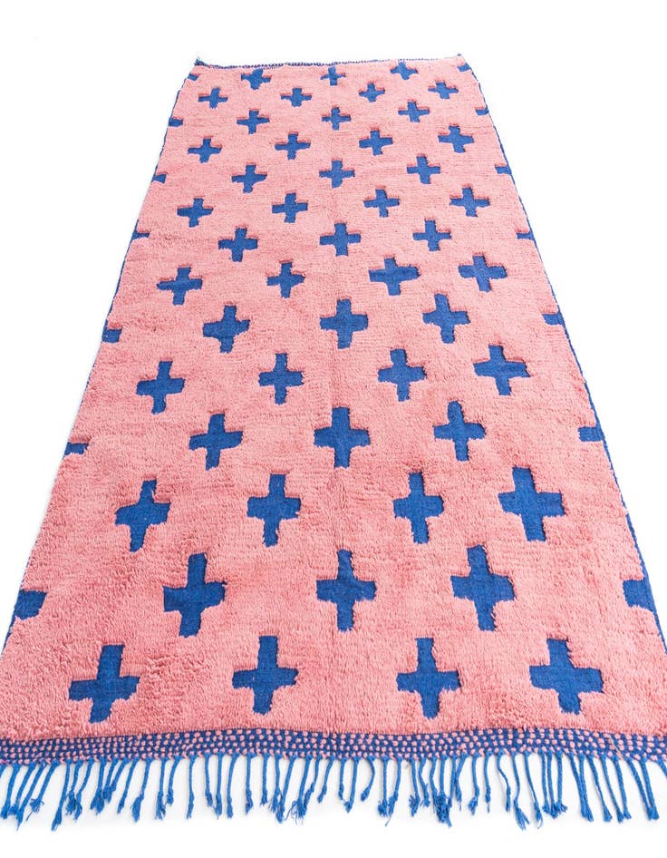 Detail image of  6' 7 x 9'  Hand Knotted Moroccan Wool Rug